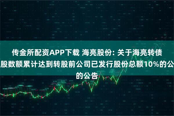 传金所配资APP下载 海亮股份: 关于海亮转债转股数额累计达到转股前公司已发行股份总额10%的公告